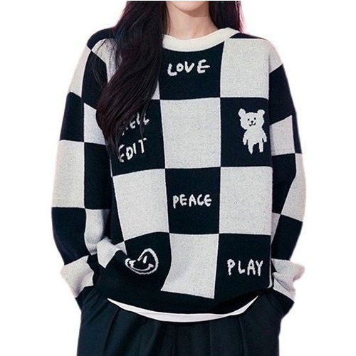 아크네스튜*오 디오체크 니트