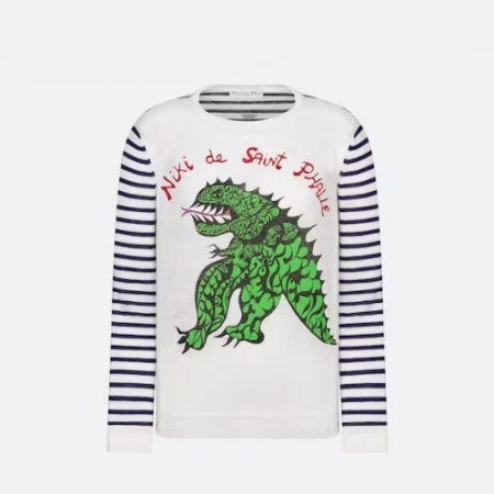 DI*R 마리니에르 스웨터 - 네이비 블루 & 화이트 , 그린 드래곤 모티브