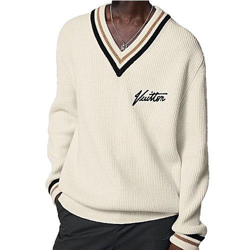 루이*통 LOUIS VUITTON 브이넥 리브드 풀오버 니트