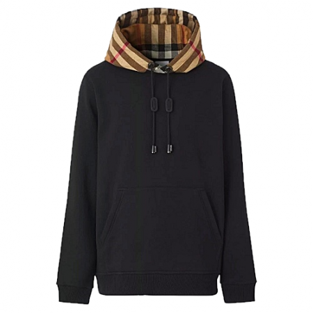 버*리 BURBERRY 체크후드 코튼 블렌드 후드