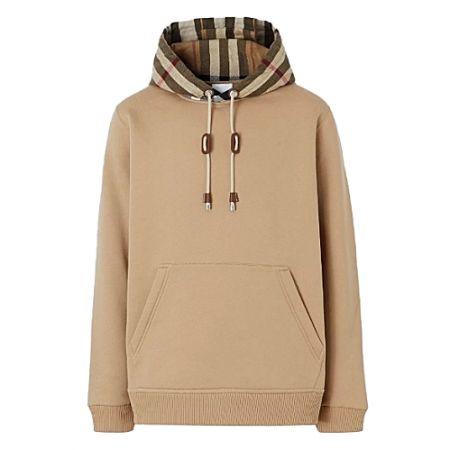 버*리 BURBERRY 체크후드 코튼 블렌드 후드