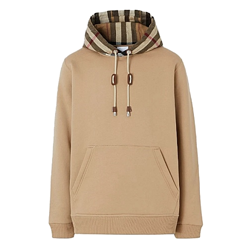 버*리 BURBERRY 체크후드 코튼 블렌드 후드