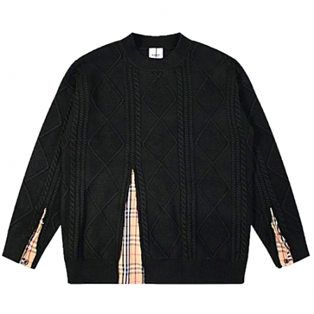 버*리 BURBERRY 데미지 울 체크 스웨터