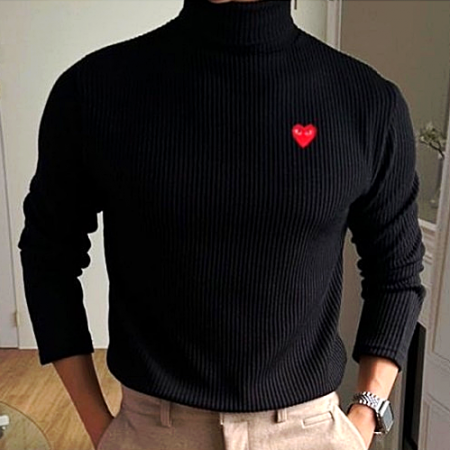 꼼데 COMME des GARÇONS 골지 폴라 티셔츠