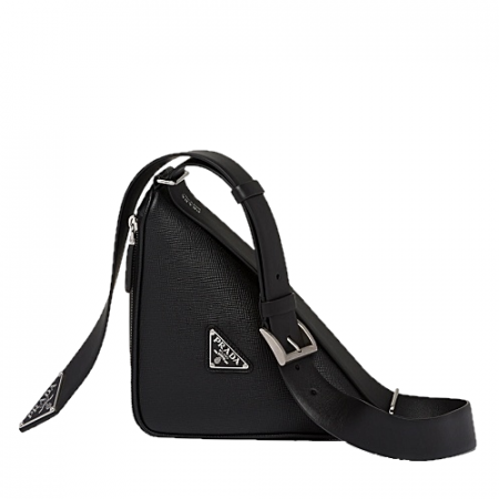 22FW 프라다 PRADA 사피아노 가죽 벨트 백 - 블랙