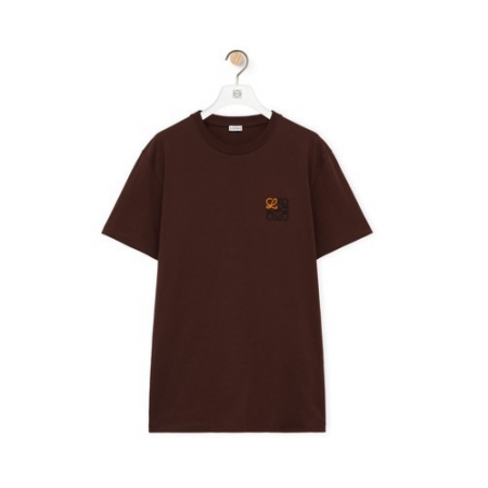 L*EWE 레귤러 핏 티셔츠 - 초콜릿 브라운