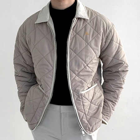 버*리 BURBERRY 다이아 퀄팅 카라자켓