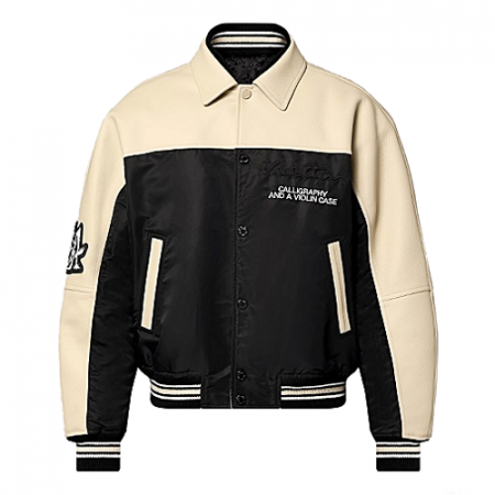 LOUIS VUITTON 레더 앤드 나일론 블루종