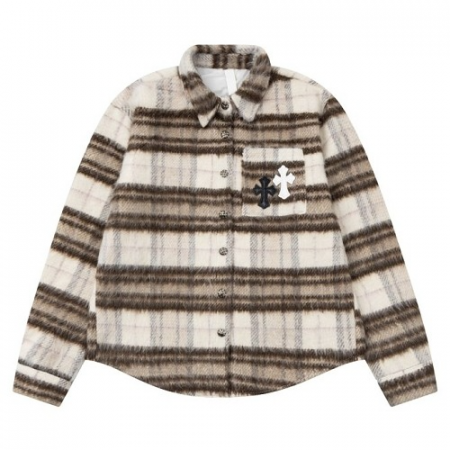 CHROME HEAR*S 크로스 울 체크 셔츠 자켓