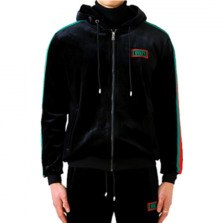 GUCCI 1921 삼선 벨벳 후드집업 & 조거 SET