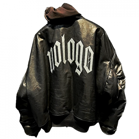 발렌시*가 BALENCIAGA 노로고 레더 봄버자켓