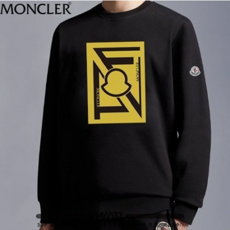 MONCL*R 엘로우 피그먼트 박스 로고 밍크양기모 티셔츠