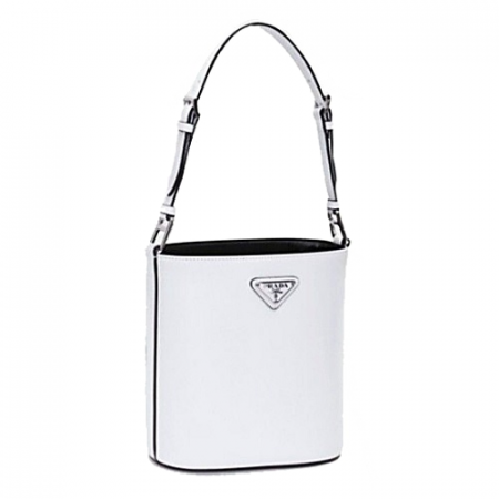 프*다 브러시드 미니 버킷 숄더백 화이트 1BE059