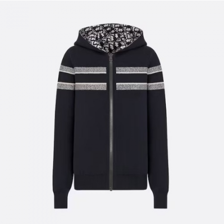 DI*R 리버서블 후드 지퍼 가디건 - 블루 / 그레이