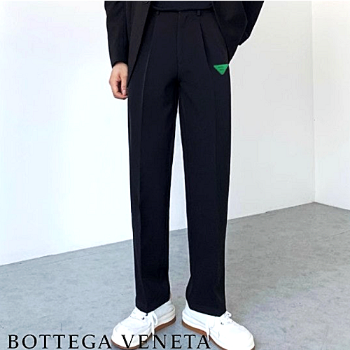 BOTTEGA VENETA 벨티드 세미와이드 슬랙스