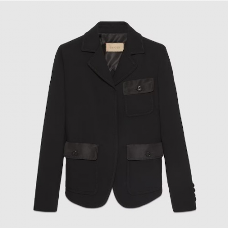 GUC*I 파인 울 크레이프 재킷 - 블랙