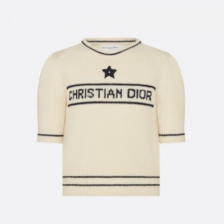 DI*R CHRISTIAN DI*R 반소매 스웨터 - 에크루