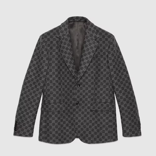 GUCCI GG 플란넬 재킷 - 다크 그레이 / 그레이