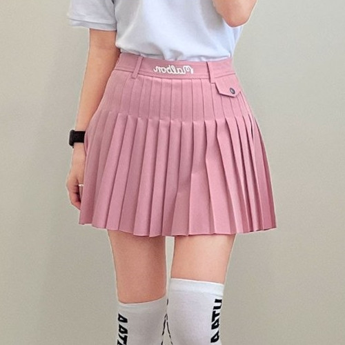 지*어  여성 Teeing 트윌 플리츠 스커트