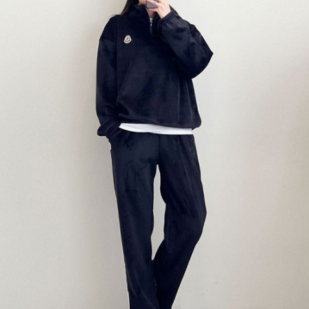 몽클*어  여성 코듀로이 기모 하프 집업 맨투맨 & 코듀로이 밴딩 팬츠 셋업