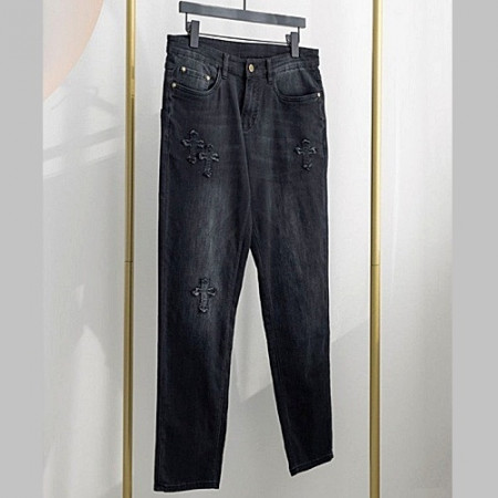 크롬*츠  수입고급 크로스 십자가 블랙 데님