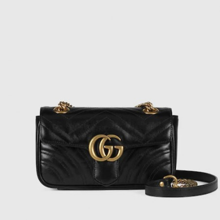 GUC*I GG 마몽 마틀라세 미니백 - 블랙