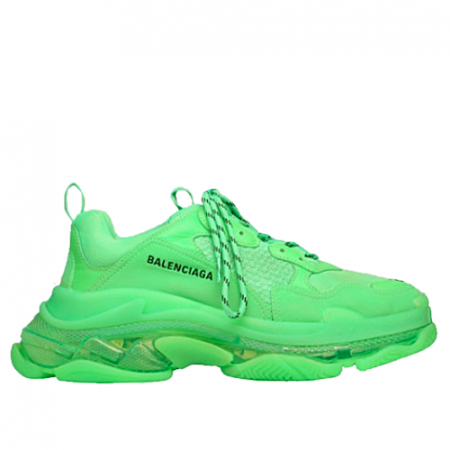발렌시*가  BALENCIAGA  트리플S 클리어솔 - 네온 그린