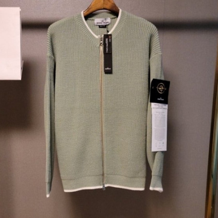 스톤 아일*드  와펜패치 배색 포인트라인 니트집업