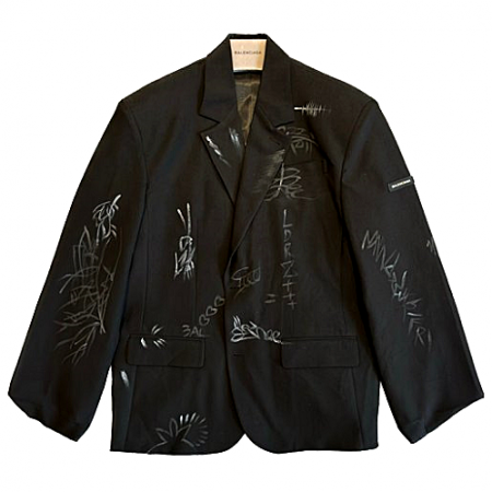 발렌시*가 BALENCIAGA 스크리블오버 테일러드 자켓