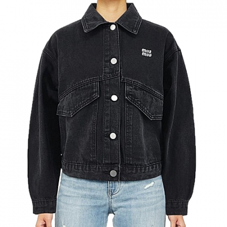 미우 MIUMIU 영문로고 데님자켓