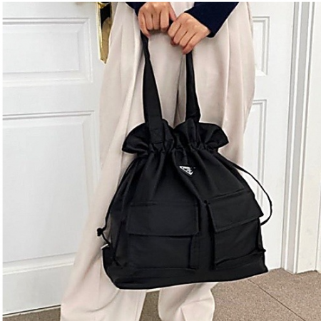 프*다 나일론 투포켓 복조리 숄더백팩