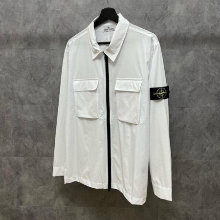 스톤아일*드  와펜 패치 투포켓 오버셔츠자켓