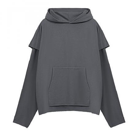 그렉로스 GREGROSS 컷앤 레이어 후디