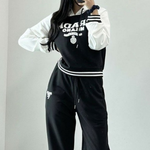 PRA*A  캐주얼 스포티 배색 트레이닝 세트