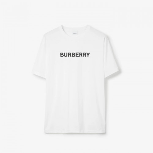 BURBERRY 로고 코튼 티셔츠 - 화이트