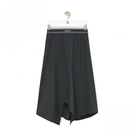 LOEWE 비대칭 스커트 - 울