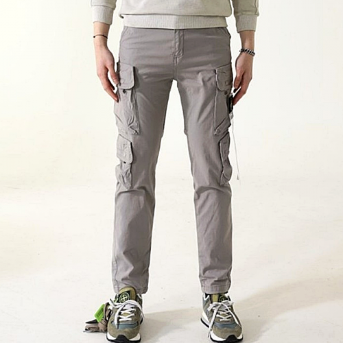 STONE ISLAND 멀티포켓 가먼트다잉 바이커 카고팬츠 입