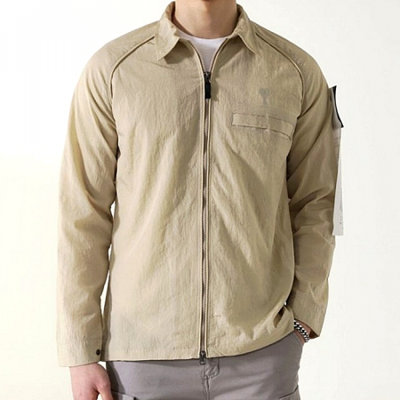 스톤아일*드 STONE ISLAND 나일론 메탈 페거플 오버셔츠