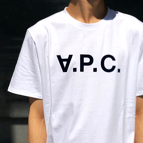 아페쎄 A.P.C 벨벳로고 반팔 티셔츠