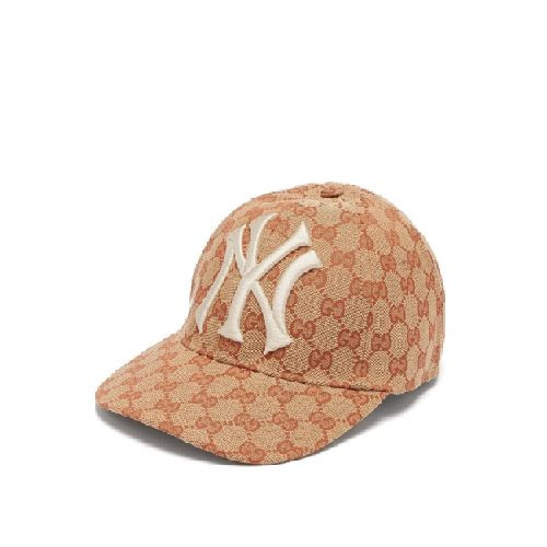 구찌 NY,LA 로고 GG 캔버스 베이스볼 캡 모자