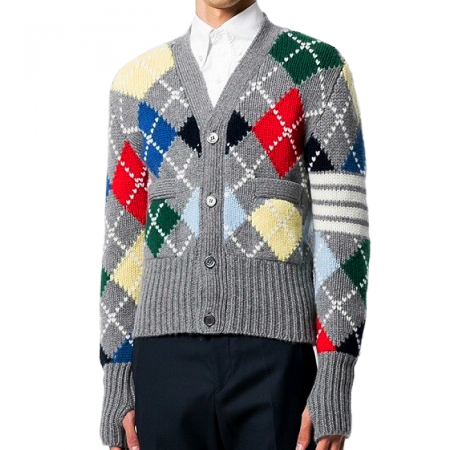 톰브*운 THOM BROWNE 아가일 다이아 가디건