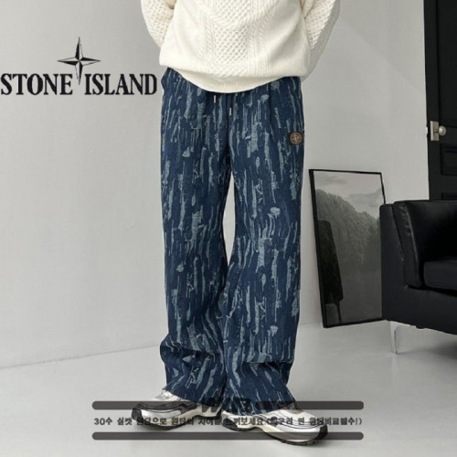 STONE ISLA*D  s75 뉴진 데미지 와이드밴딩팬츠