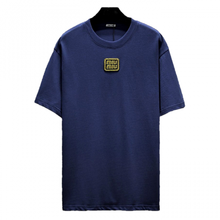 미우 MIUMIU 와이어 로고드 티셔츠