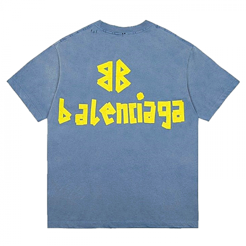 발렌시*가 BALENCIAGA BB로고 워싱 티셔츠