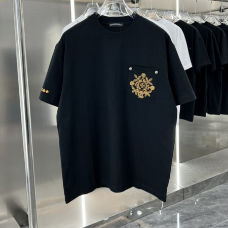 Chrome hearts 포켓 옐로우 로고 티셔츠