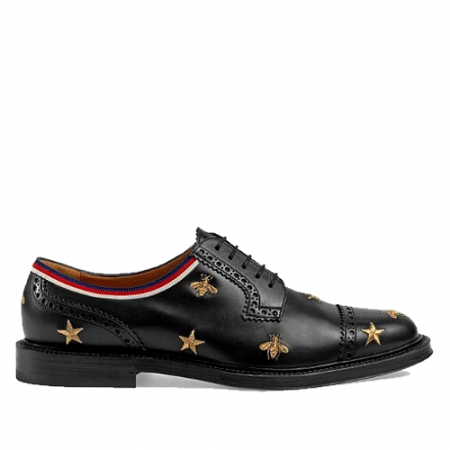 GICCI 패치자수 레더 레이스업