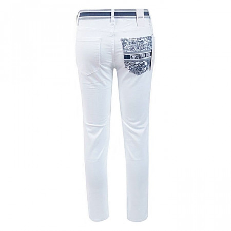 DIOR 나염 화이트 슬림 일자진