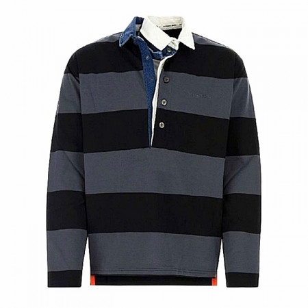 Juun.J 준지 트리플칼라 럭비폴로 롱슬리브