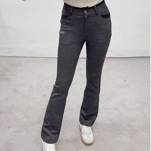 타이틀리스트 모직 체크 부추컷 팬츠