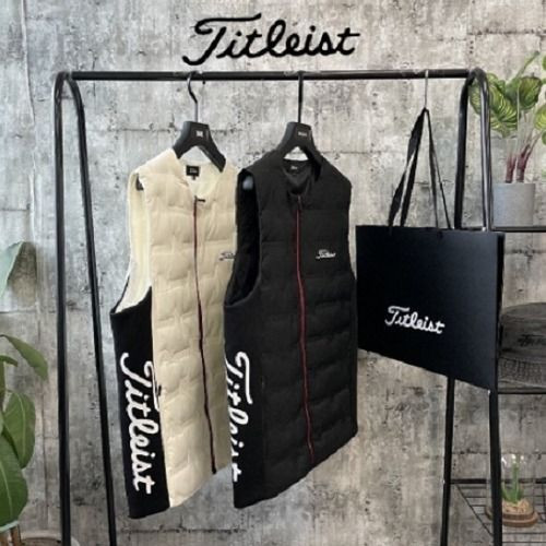 타X틀리스트 로고포인트 라운드조끼패딩